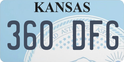 KS license plate 360DFG