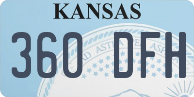 KS license plate 360DFH