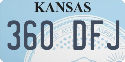 KS license plate 360DFJ