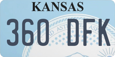KS license plate 360DFK