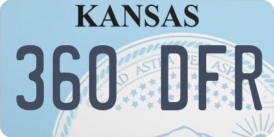 KS license plate 360DFR