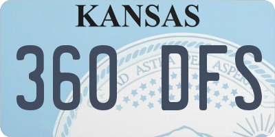 KS license plate 360DFS