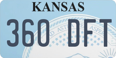 KS license plate 360DFT