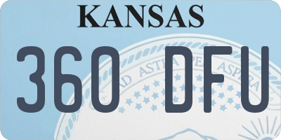 KS license plate 360DFU