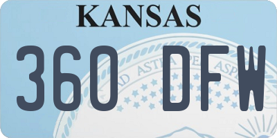 KS license plate 360DFW