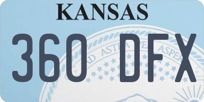 KS license plate 360DFX
