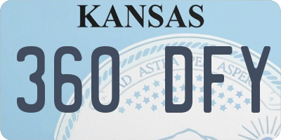 KS license plate 360DFY