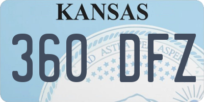 KS license plate 360DFZ
