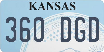 KS license plate 360DGD