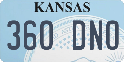 KS license plate 360DNO