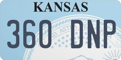 KS license plate 360DNP