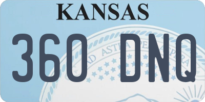 KS license plate 360DNQ