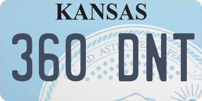 KS license plate 360DNT