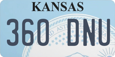 KS license plate 360DNU