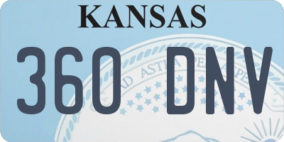 KS license plate 360DNV