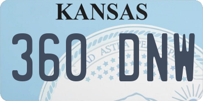 KS license plate 360DNW