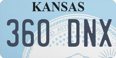 KS license plate 360DNX