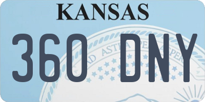 KS license plate 360DNY