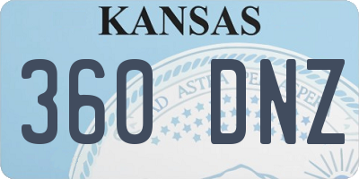 KS license plate 360DNZ