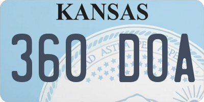 KS license plate 360DOA