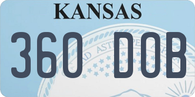 KS license plate 360DOB