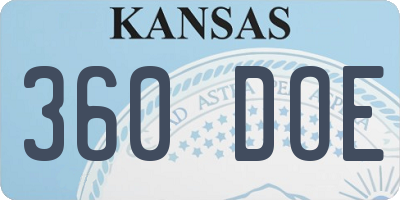 KS license plate 360DOE