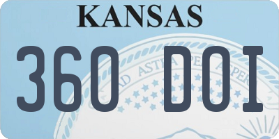 KS license plate 360DOI