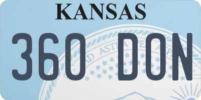 KS license plate 360DON