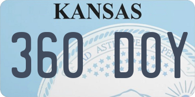 KS license plate 360DOY