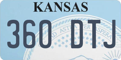 KS license plate 360DTJ