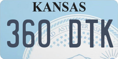 KS license plate 360DTK