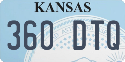 KS license plate 360DTQ