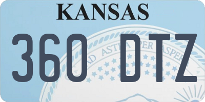 KS license plate 360DTZ