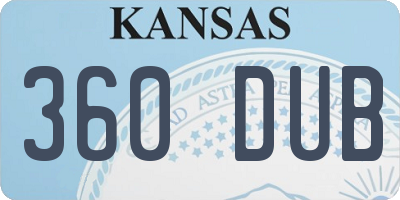 KS license plate 360DUB
