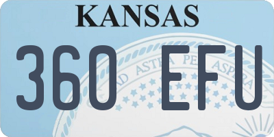 KS license plate 360EFU