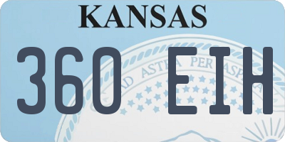 KS license plate 360EIH