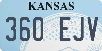 KS license plate 360EJV
