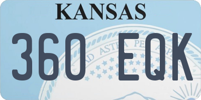 KS license plate 360EQK