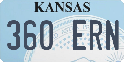 KS license plate 360ERN