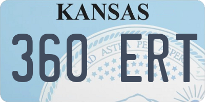KS license plate 360ERT