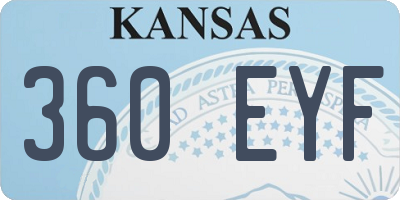 KS license plate 360EYF