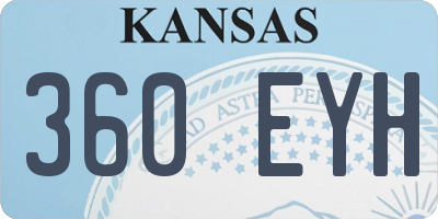 KS license plate 360EYH