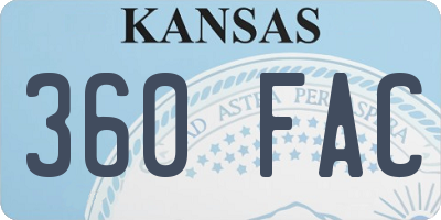 KS license plate 360FAC