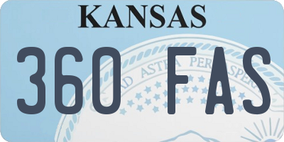 KS license plate 360FAS