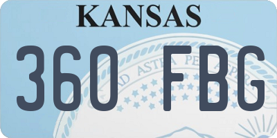 KS license plate 360FBG