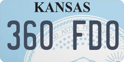 KS license plate 360FDO