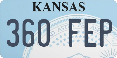 KS license plate 360FEP