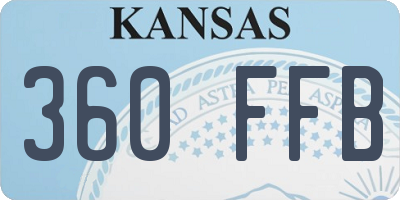 KS license plate 360FFB