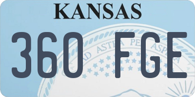 KS license plate 360FGE