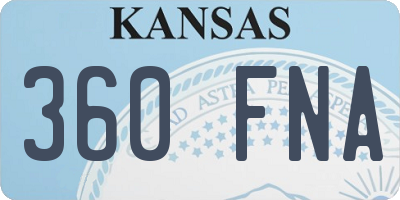 KS license plate 360FNA
